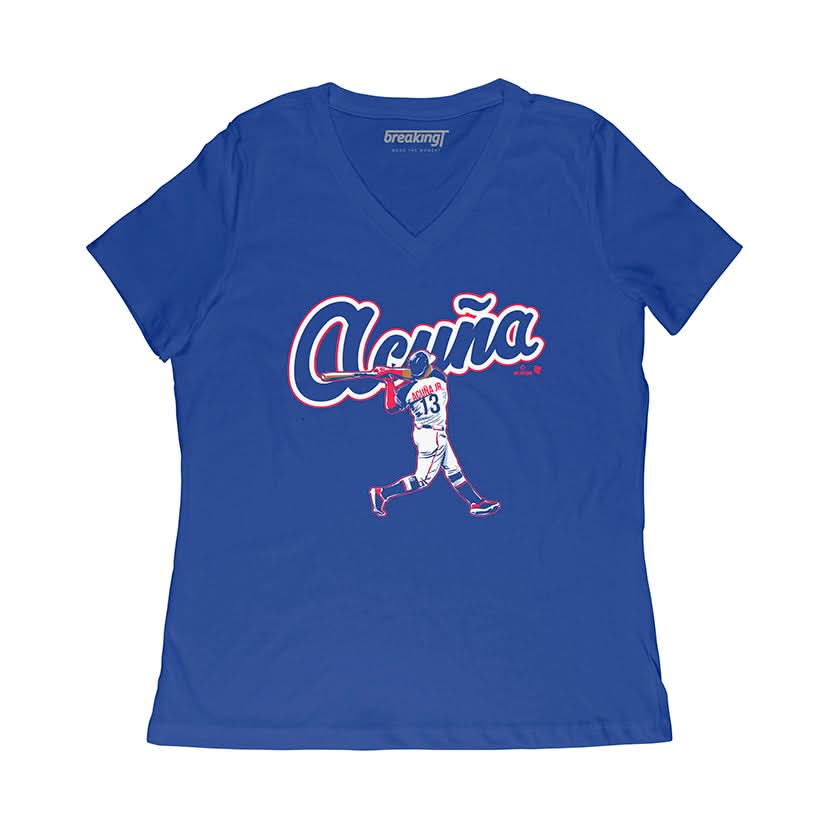 Ronald Acuña Jr.: Slugger Swing Shirt, Atlanta-MLBPA Licensed-BreakingT