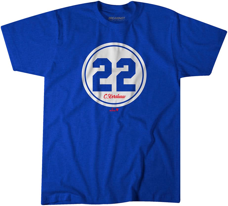 Clayton Kershaw Number Circle Shirt, LA - MLBPA Licensed - BreakingT
