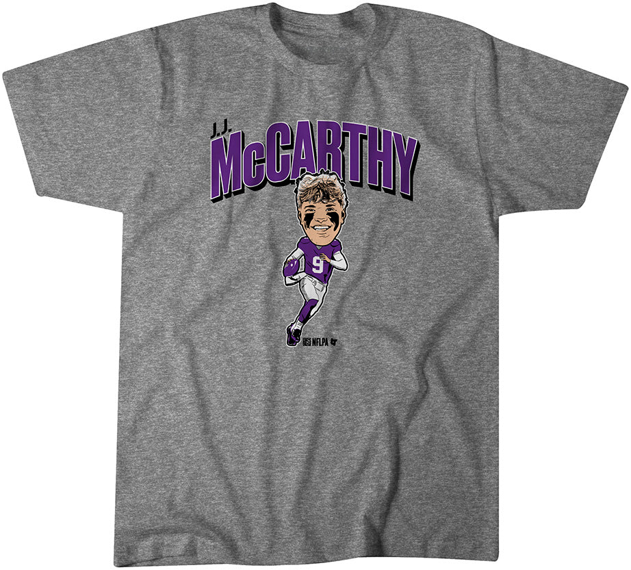 J.J. McCarthy Caricature Shirt Minnesota NFLPA Licensed BreakingT