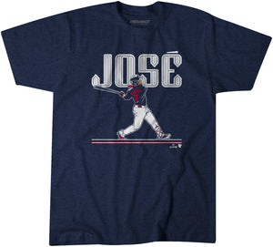 José Ramírez: Slugger Swing Shirt, Cleveland - MLBPA - BreakingT