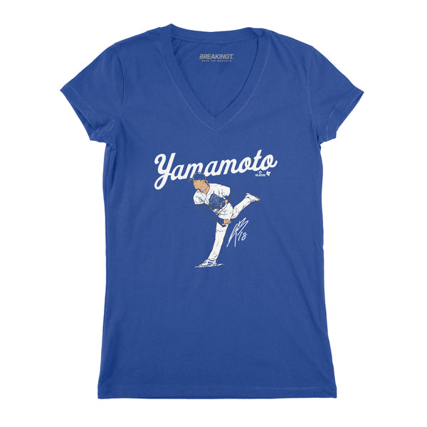 Yoshinobu Yamamoto Ace Pose Shirt, LA - MLBPA Licensed -BreakingT