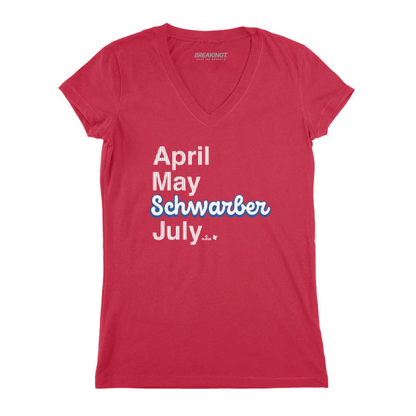 Kyle Schwarber: April May Schwarber July Shirt, PHI - MLBPA -BreakingT