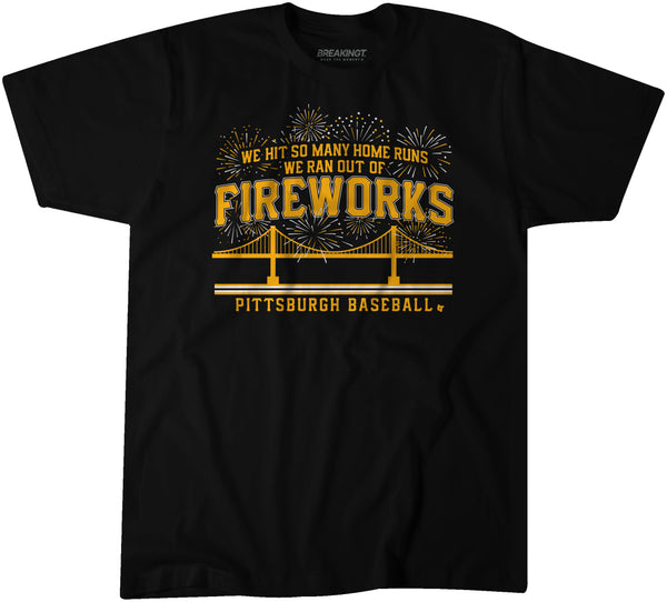 Home Run Fireworks T-Shirt - Pittsburgh Baseball - BreakingT