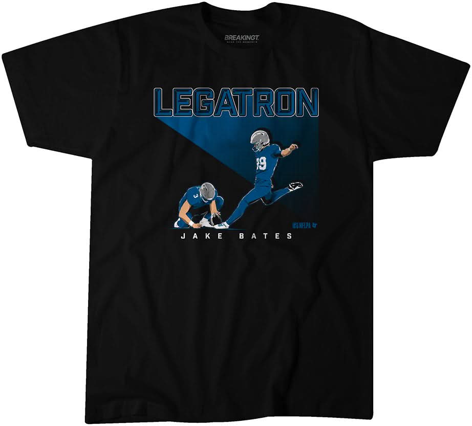 Legatron Logos Jake Bates Legatron T-Shirt, Detroit - NFLPA - BreakingT