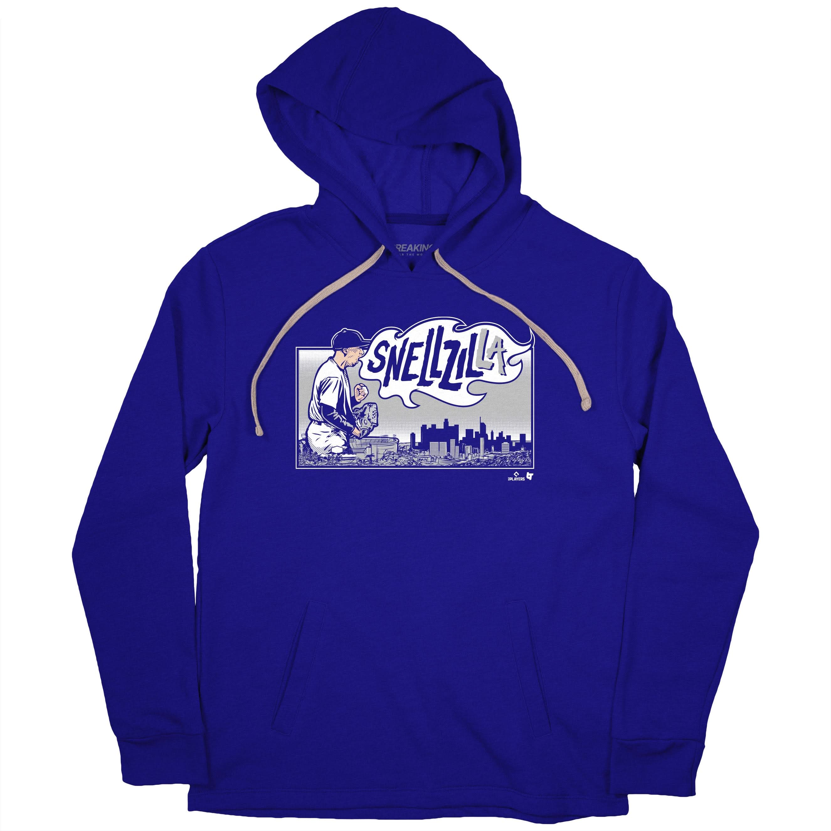 Snellzilla Background Blake Snell Snellzilla Shirt, Los Angeles - MLBPA Licensed - BreakingT