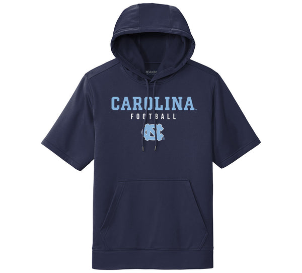 UNC Football: Text Stack Short Sleeve Hoodie