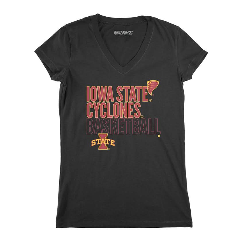 Iowa State Basketball: Text Logo Overlay Shirt - Licensed - BreakingT
