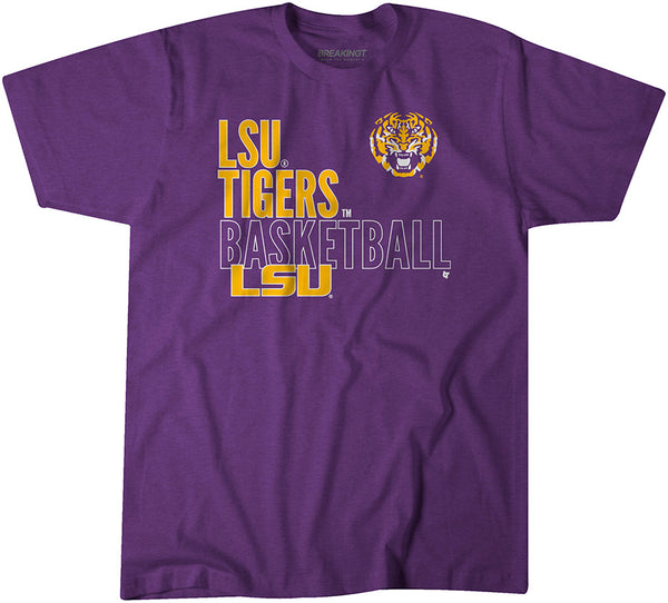 LSU Basketball: Text Logo Overlay