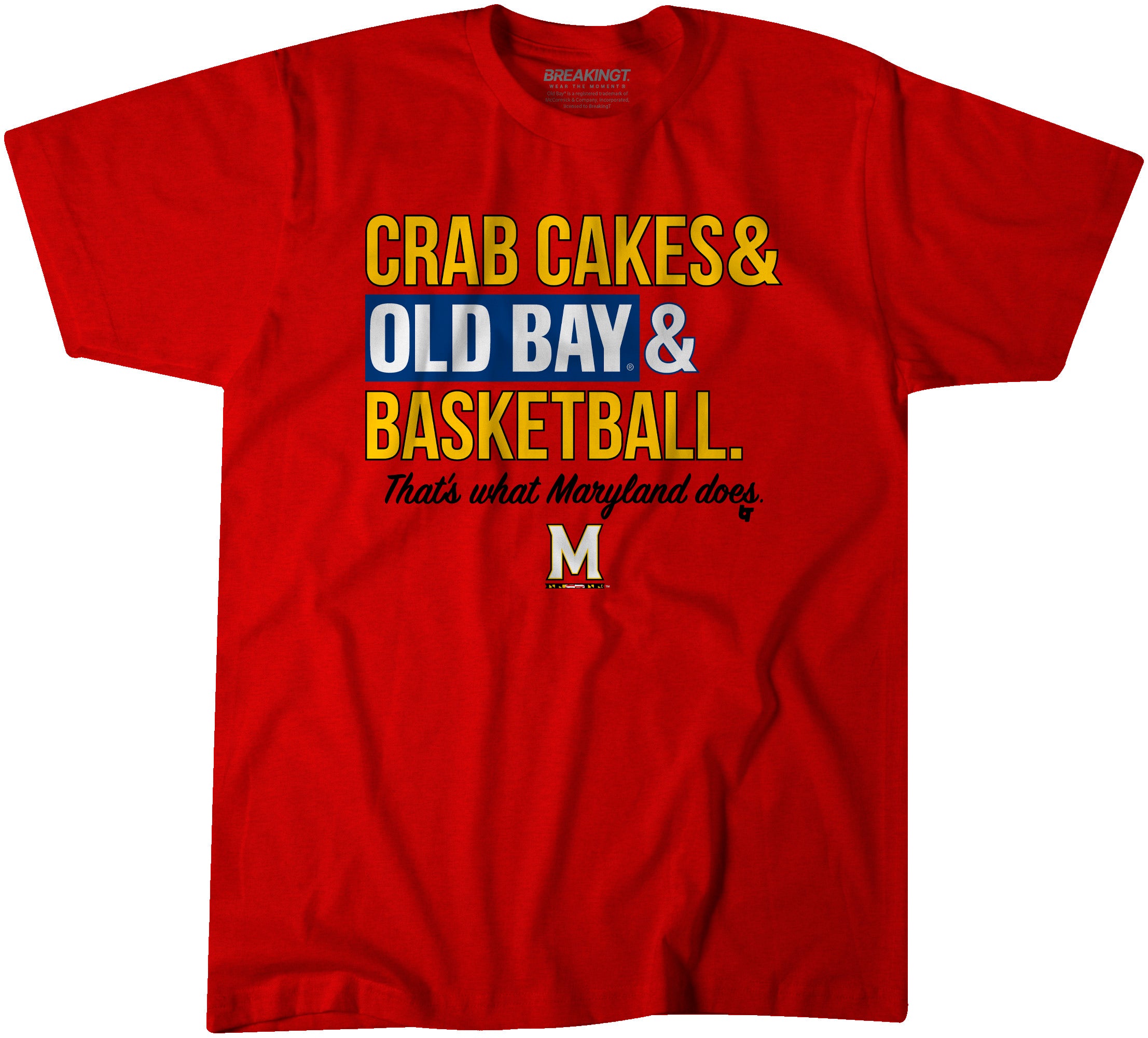 Maryland Terrapins: Crab Cakes & Old Bay & Basketball Text Stack