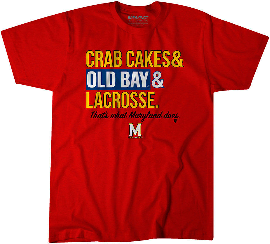 Maryland Terrapins: Crab Cakes & Old Bay & Lacrosse Text Stack