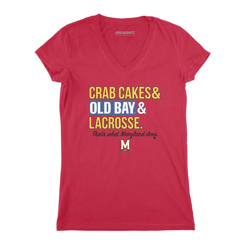 Maryland Terrapins: Crab Cakes & Old Bay & Lacrosse Text Stack