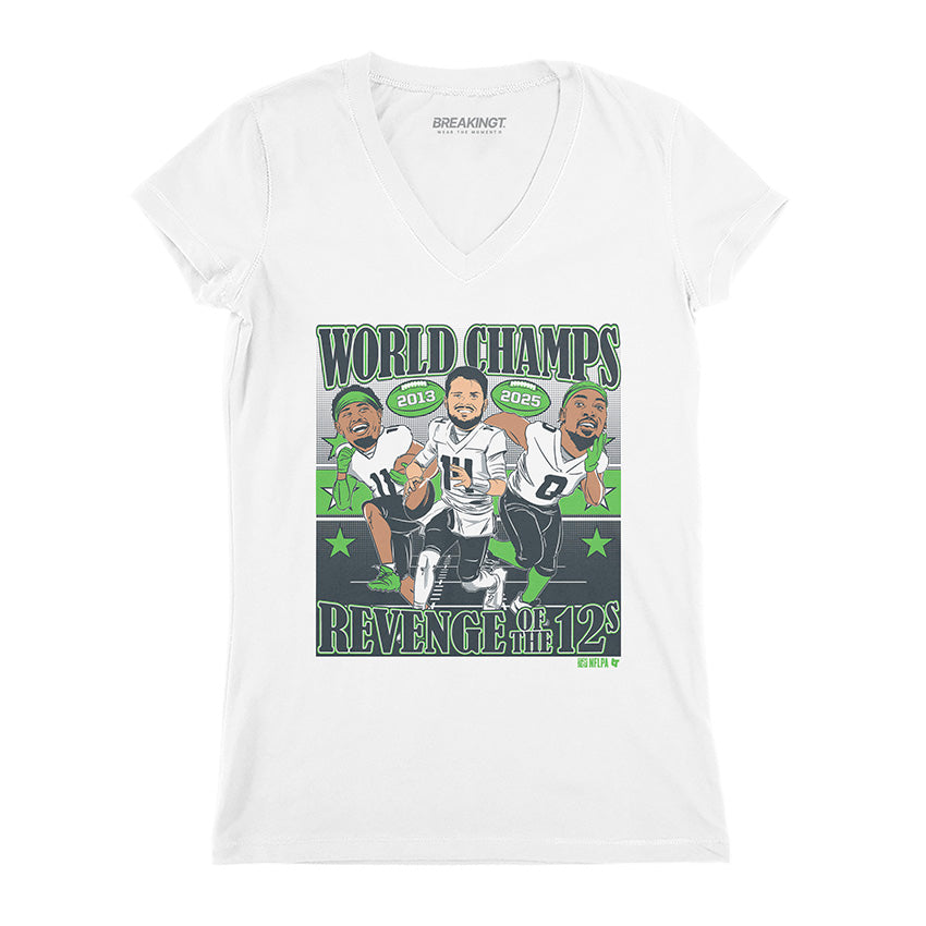 Sam Darnold, Jaxon Smith-Njigba, & DeMarcus Lawrence: World Champions Caricatures