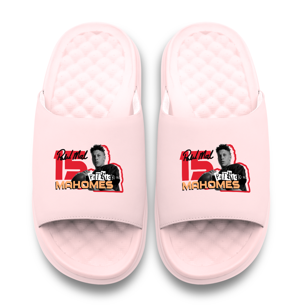 Patrick Mahomes Retro Collage Motive iSlides (Footwear)