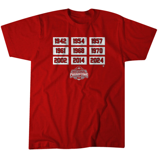 Ohio State Football: Championship Glory Years Unisex Tee