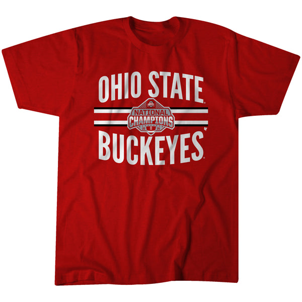 Ohio State Football: National Champs Logo Stripe Unisex Tee