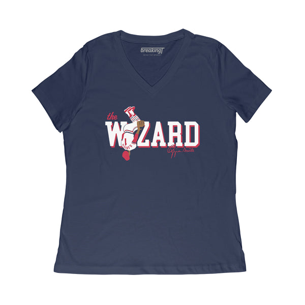Ozzie Smith: The Wizard, Women's V-Neck T-Shirt / Small - MLB - Sports Fan Gear | breakingt