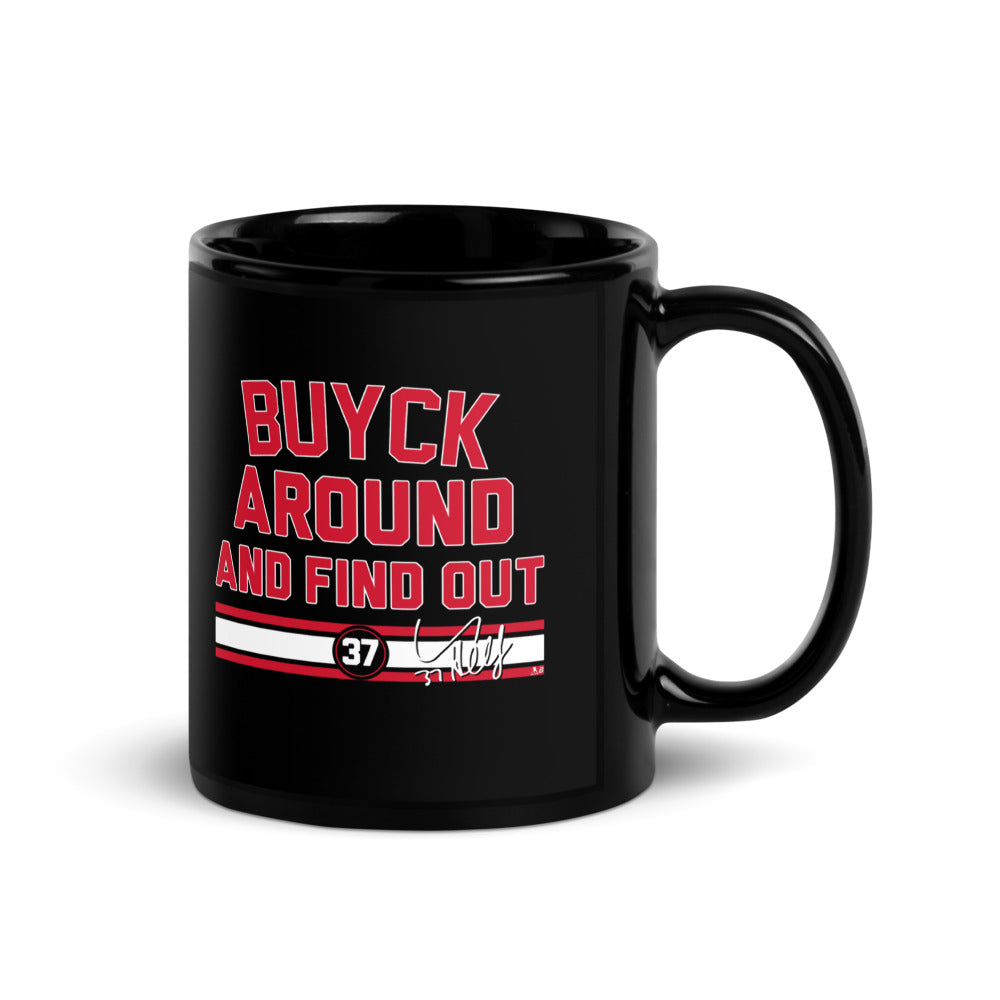 Connor Hellebuyck: Buyck Around And Find Out Mug (11 oz)