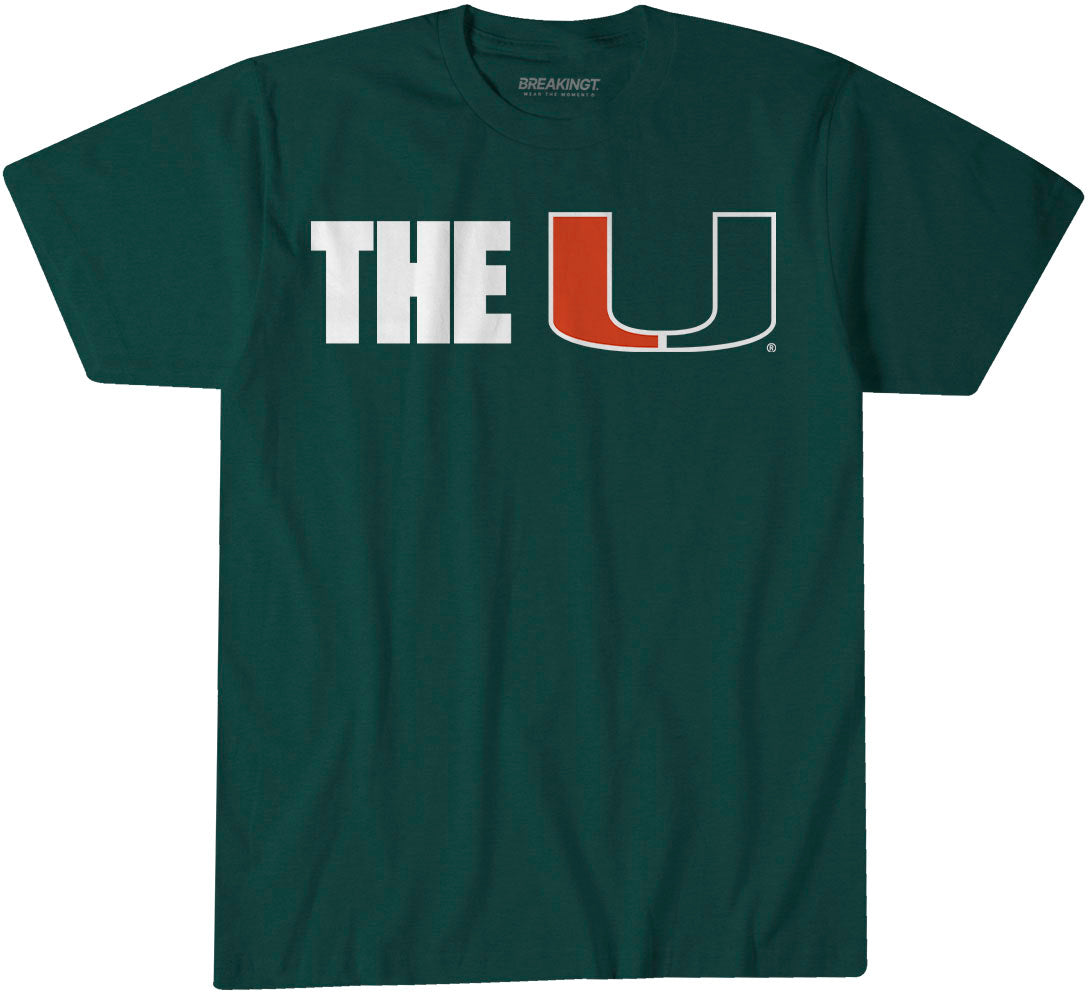 Miami Hurricanes: The U - Forest Green t-shirt - college all sports fan gear - Florida - BreakingT apparel