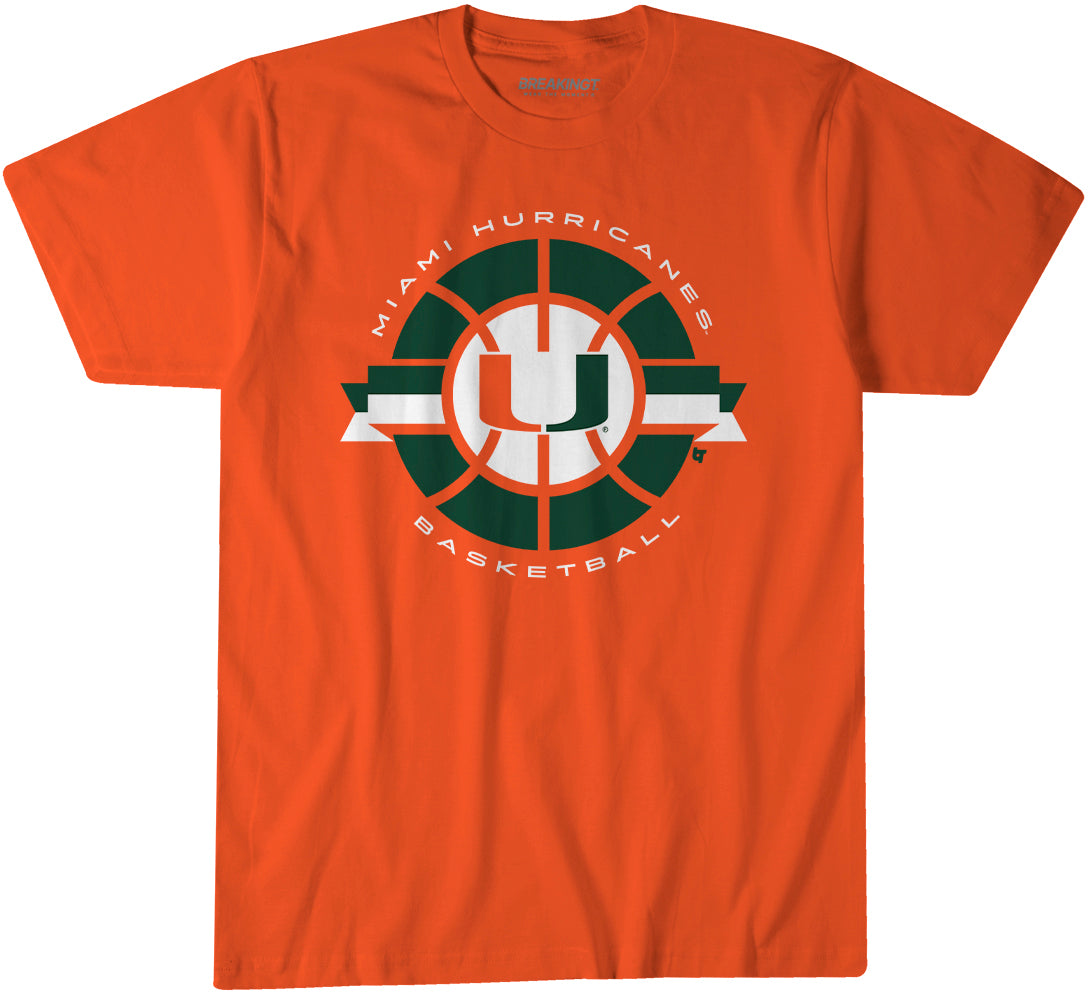 Miami Basketball: Classic Circle - Orange t-shirt - college basketball fan gear - Florida - BreakingT apparel