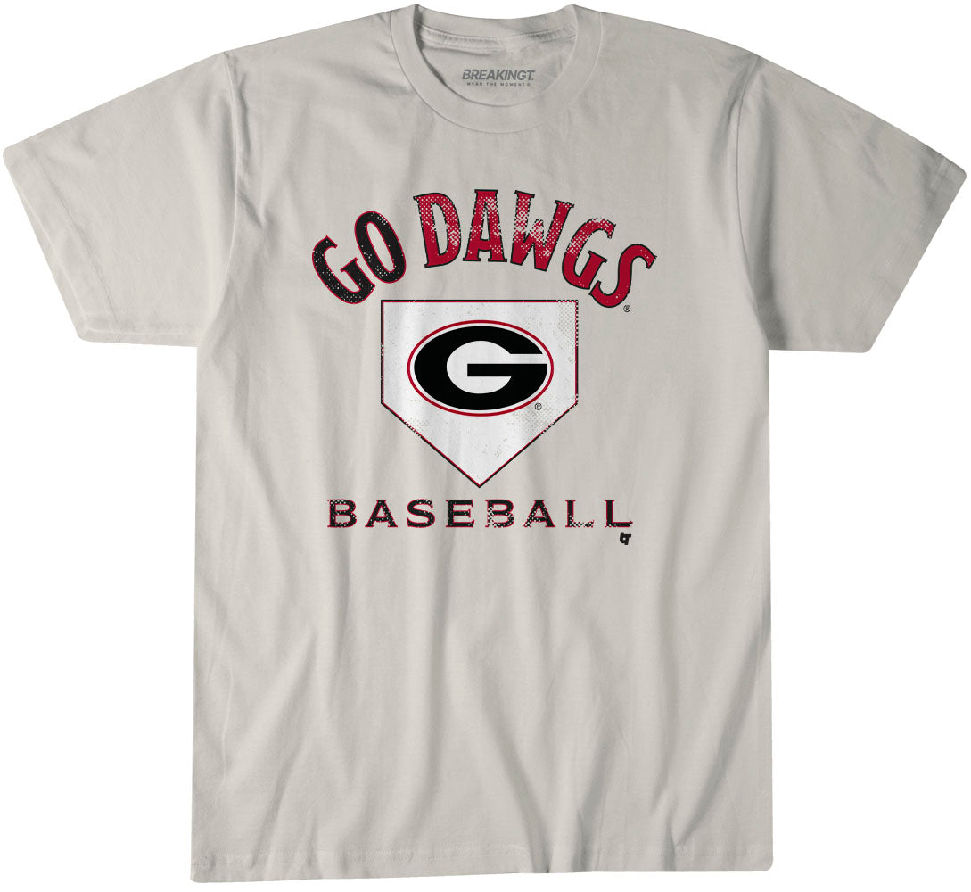 Georgia Baseball: Home Plate – Off White t-shirt – college baseball fan gear – Georgia – BreakingT apparel