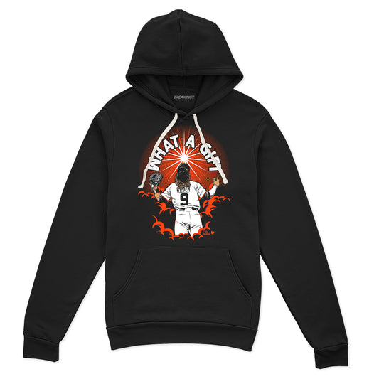 Harrison Bader: San Francisco What a Gift - Black hoodie - pro baseball fan gear - San Francisco - Harrison Bader design - BreakingT apparel