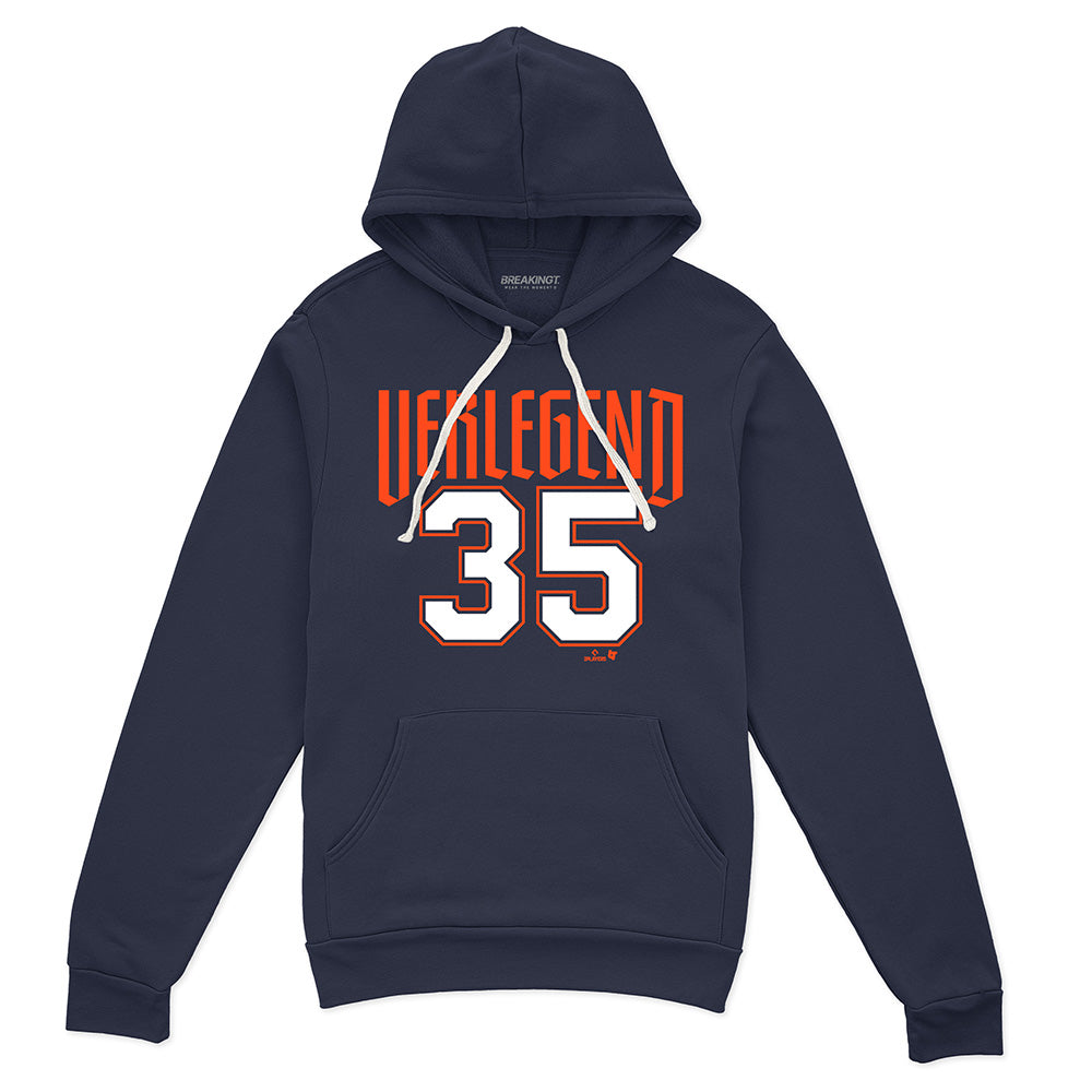 Justin Verlander: Detroit Verlegend - Navy hoodie - pro baseball fan gear - Detroit - Justin Verlander design - BreakingT apparel