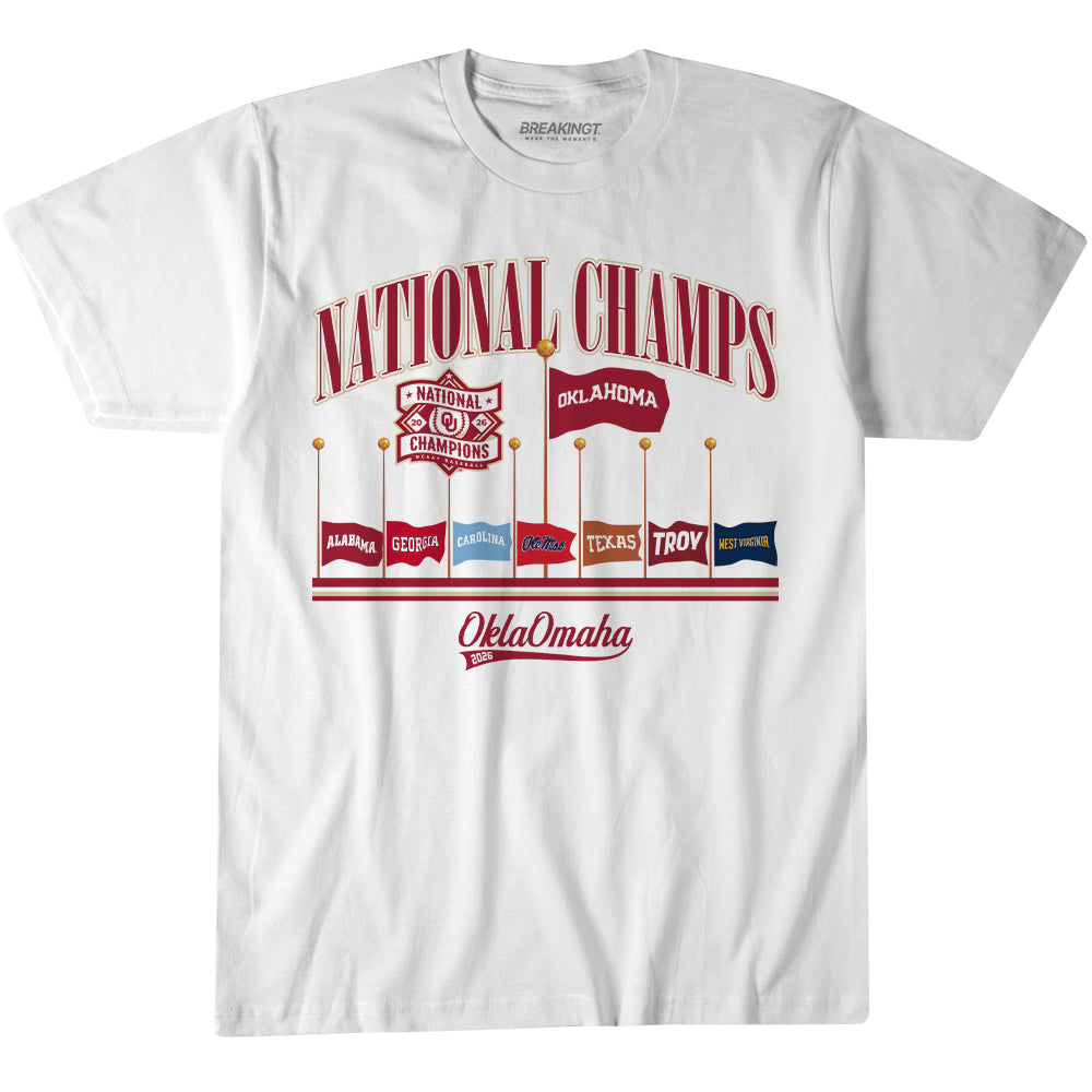 2622687 - Oklahoma Baseball: 2026 National Champions Omaha Flags