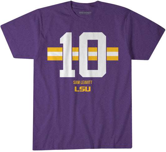 2622335 - LSU Football: Sam Leavitt Name Number Stripe