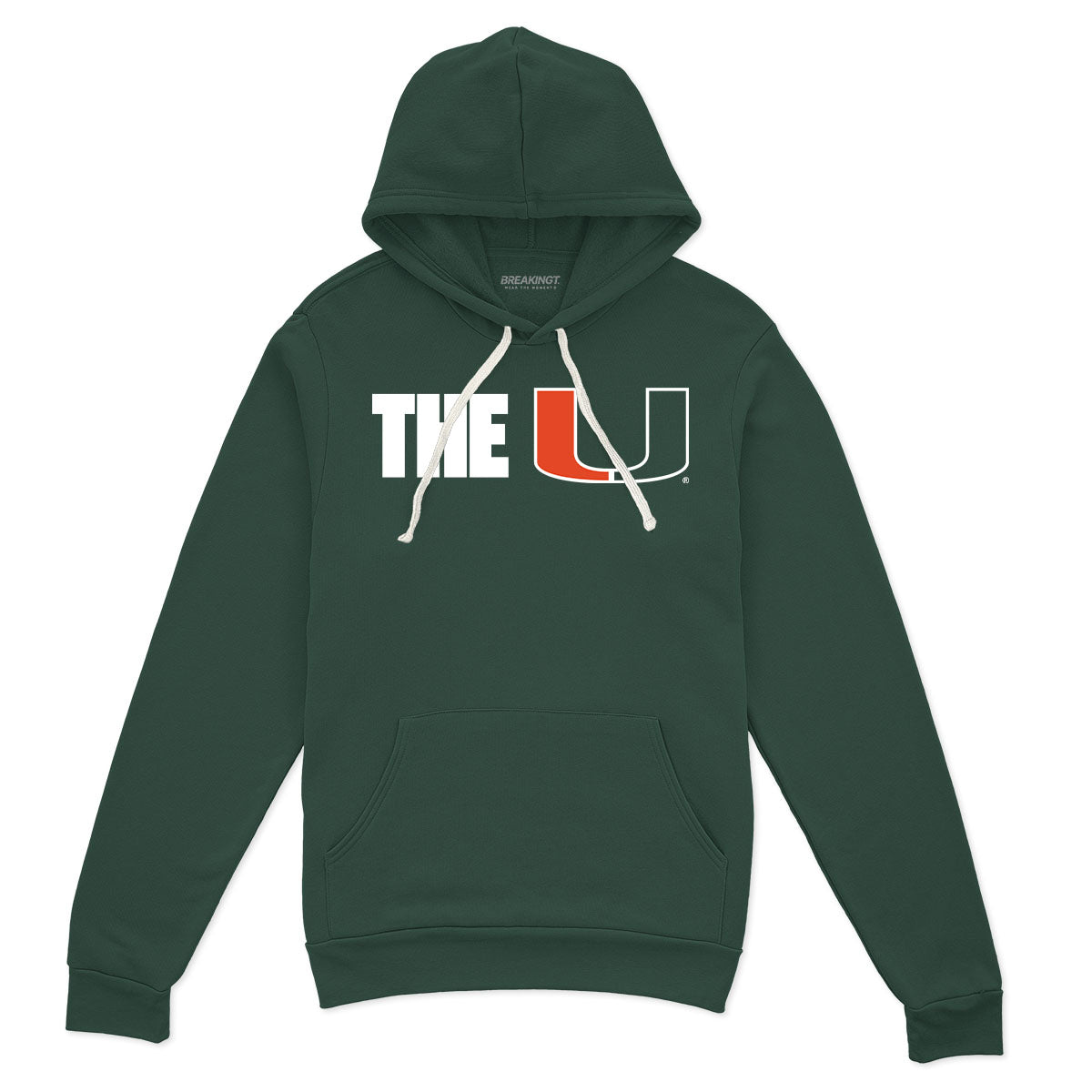 Miami Hurricanes: The U - Forest Green hoodie - college all sports fan gear - Florida - BreakingT apparel