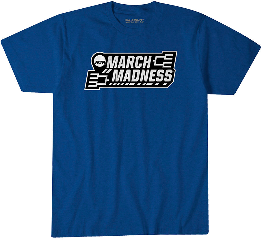 NCAA Single-Color March Madness Logo - Royal t-shirt - college basketball fan gear - BreakingT apparel