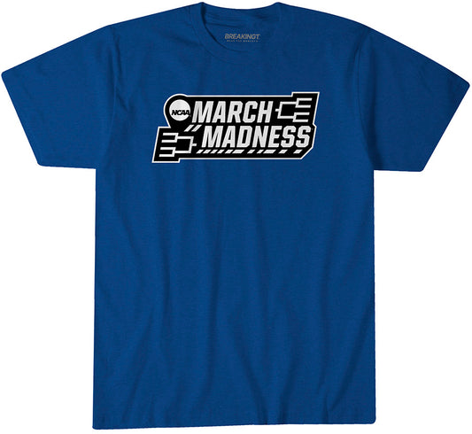 NCAA Single-Color March Madness Logo - Royal t-shirt - college basketball fan gear - BreakingT apparel