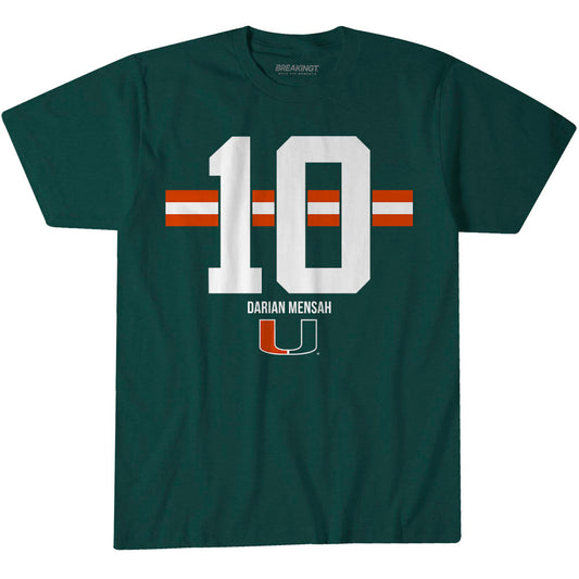 2622693 - Miami Football: Darian Mensah Name Number Stripe