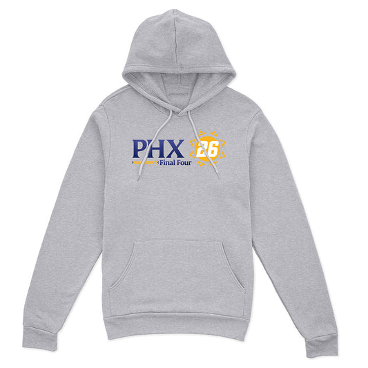 2026 NCAA Women's Final Four Type Treatment - Heather Gray hoodie - college basketball fan gear - BreakingT apparel