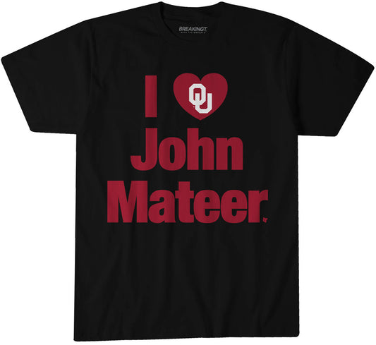 2622300 - Oklahoma Football: I Heart John Mateer (Black)