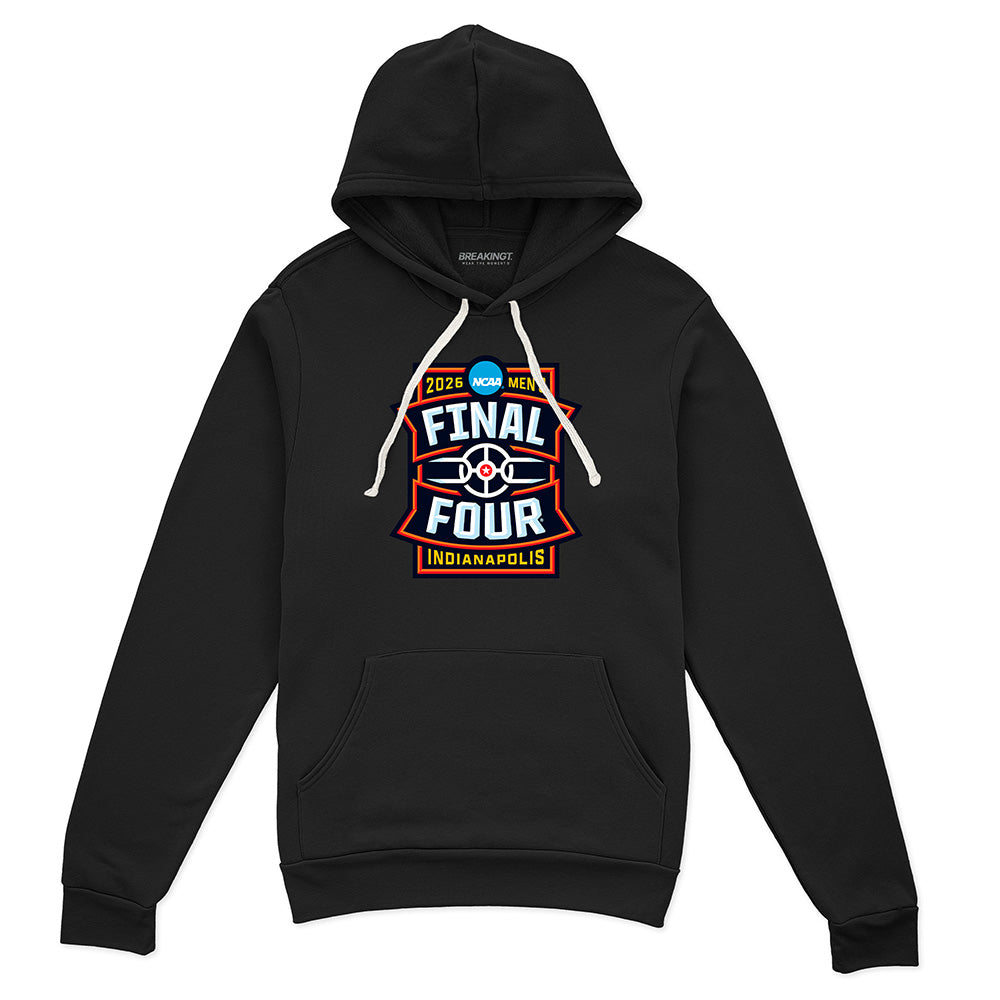 2026 NCAA Men's Final Four Logo - Black hoodie - college basketball fan gear - BreakingT apparel