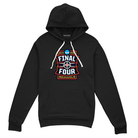 2026 NCAA Men's Final Four Logo - Black hoodie - college basketball fan gear - BreakingT apparel