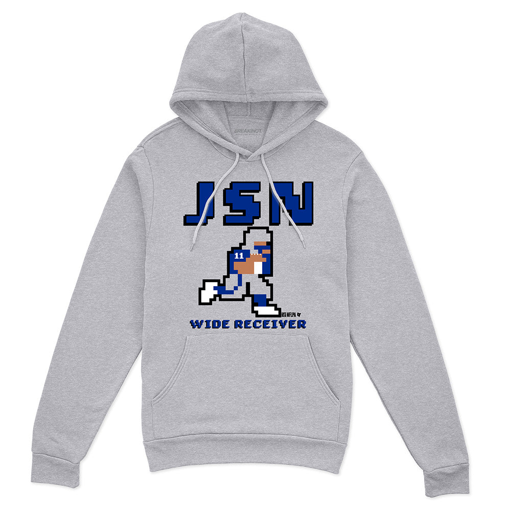 Jaxon Smith-Njigba: Retro Baller - Heather Gray hoodie - pro football fan gear - Seattle - BreakingT apparel