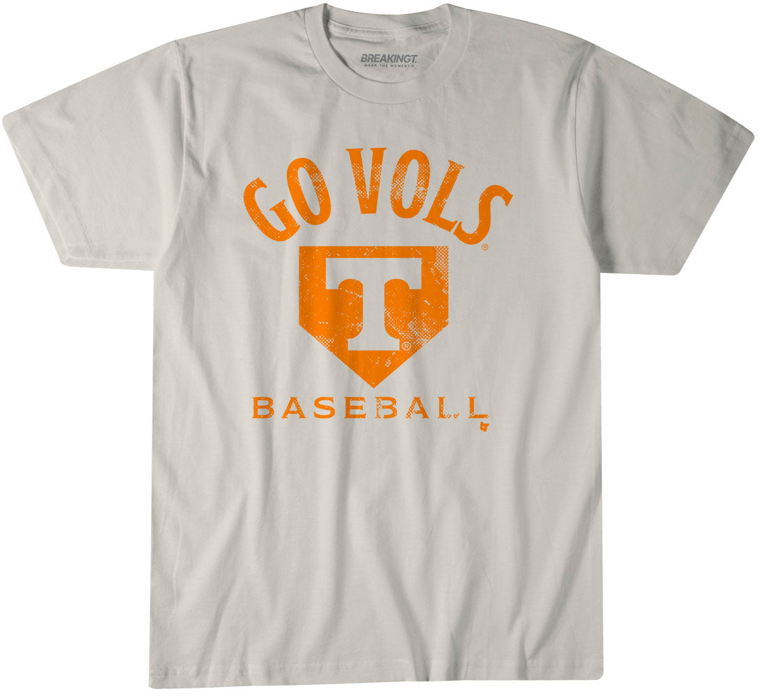Tennessee Baseball: Home Plate – Off White t-shirt – college baseball fan gear – Tennessee – BreakingT apparel