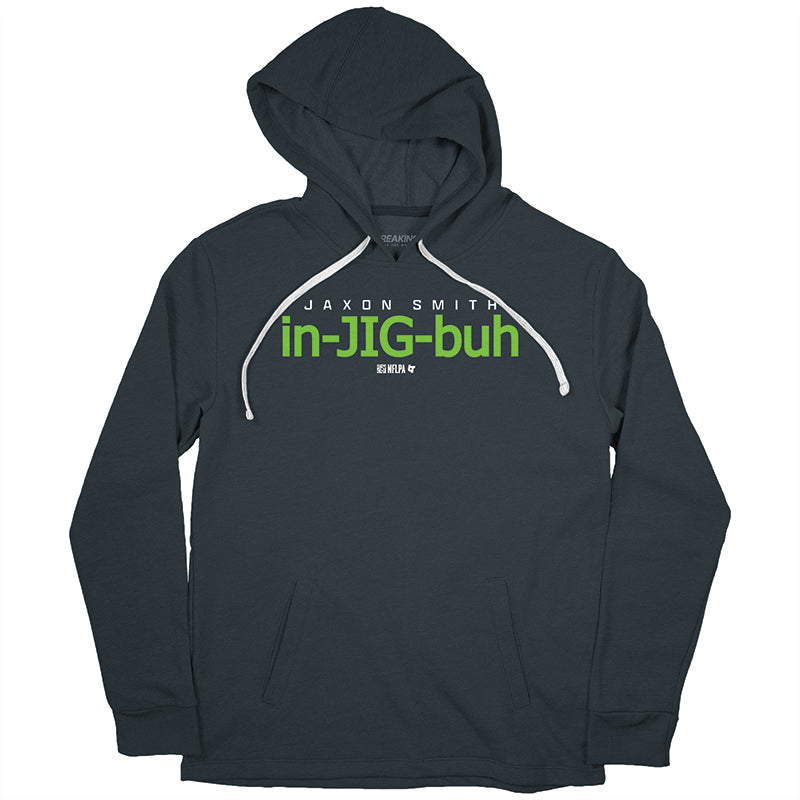 Jaxon Smith-Njigba: Pronunciation Guide - Charcoal hoodie - pro football fan gear - Seattle - BreakingT apparel