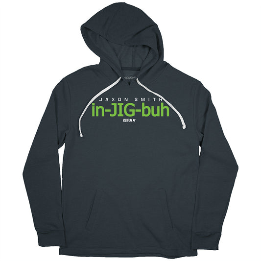 Jaxon Smith-Njigba: Pronunciation Guide - Charcoal hoodie - pro football fan gear - Seattle - BreakingT apparel