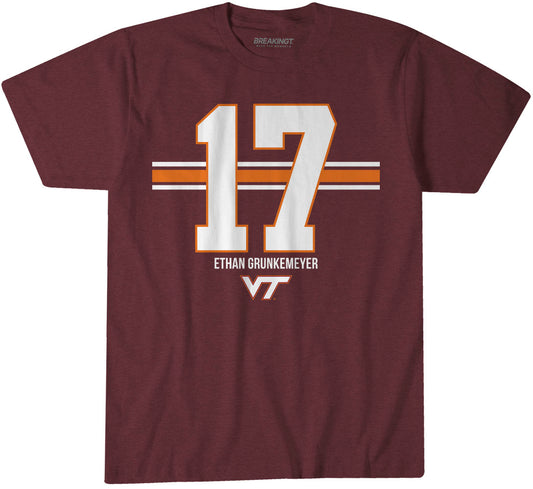 2622057 - Virginia Tech Football: Ethan Grunkemeyer Name Number Stripe