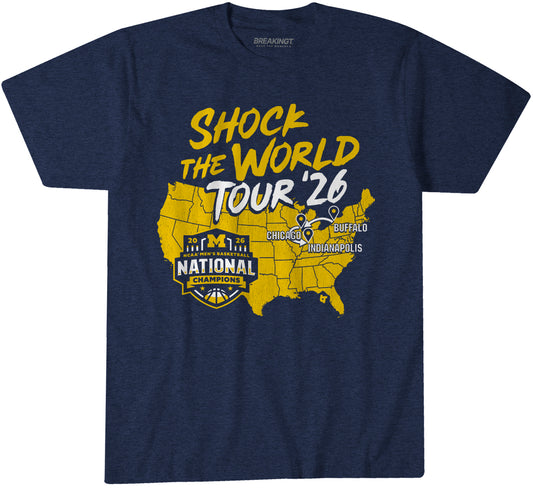 2621758 - Michigan Wolverines MBB: 2026 National Champions Shock the World Tour