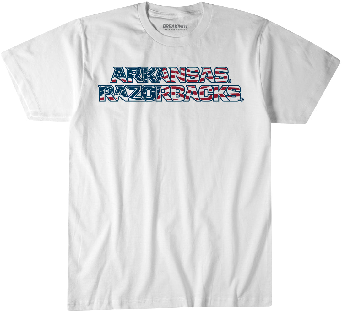 2621398 - Arkansas Razorbacks: Patriotic Marks Wordmark Stack