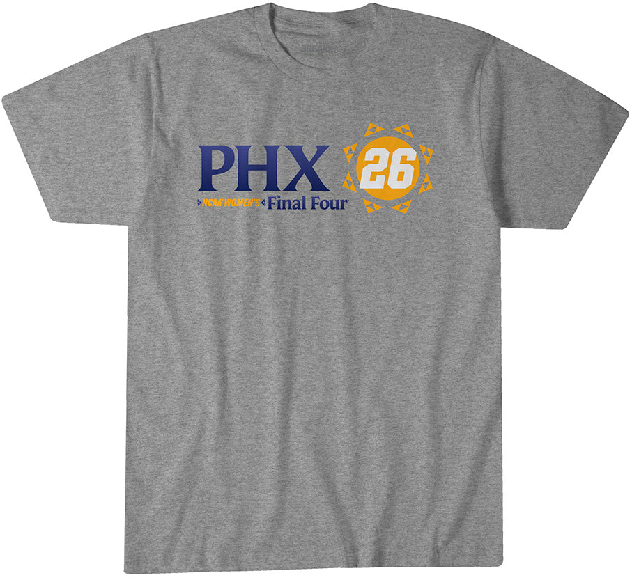 2026 NCAA Women's Final Four Type Treatment - Heather Gray t-shirt - college basketball fan gear - BreakingT apparel