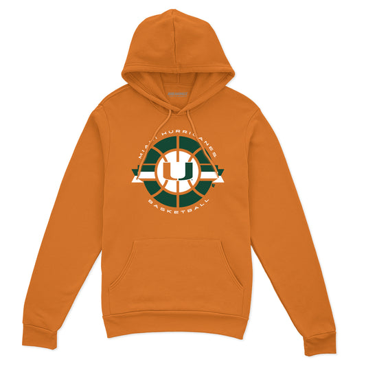 Miami Basketball: Classic Circle - Orange hoodie - college basketball fan gear - Florida - BreakingT apparel