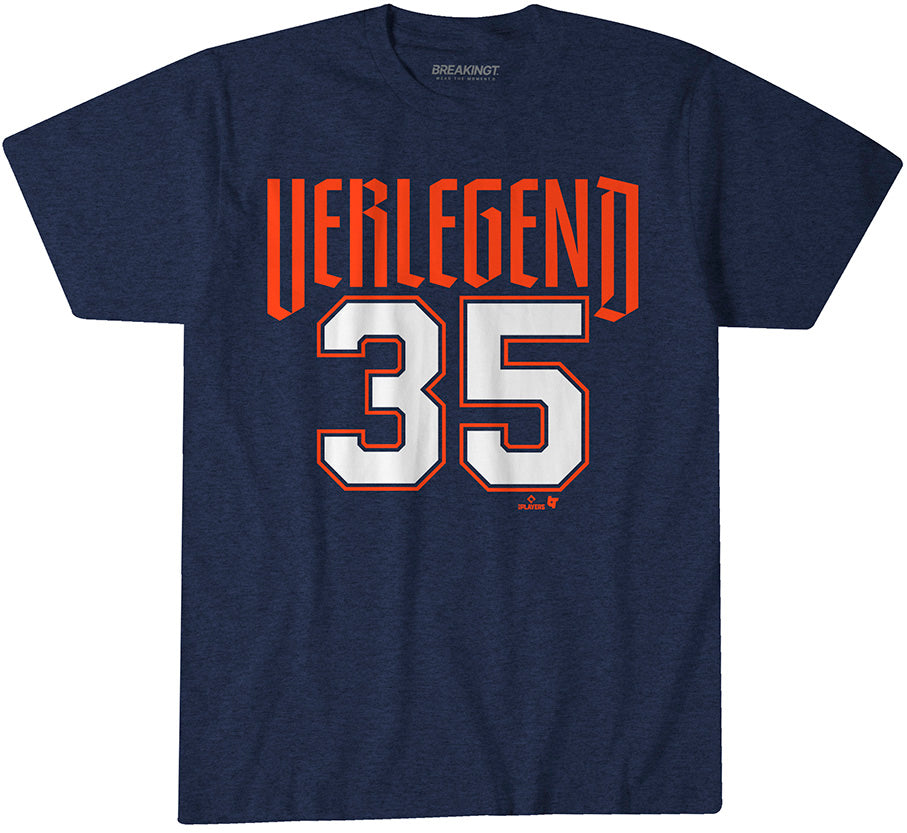 Justin Verlander: Detroit Verlegend - Navy t-shirt - pro baseball fan gear - Detroit - Justin Verlander design - BreakingT apparel