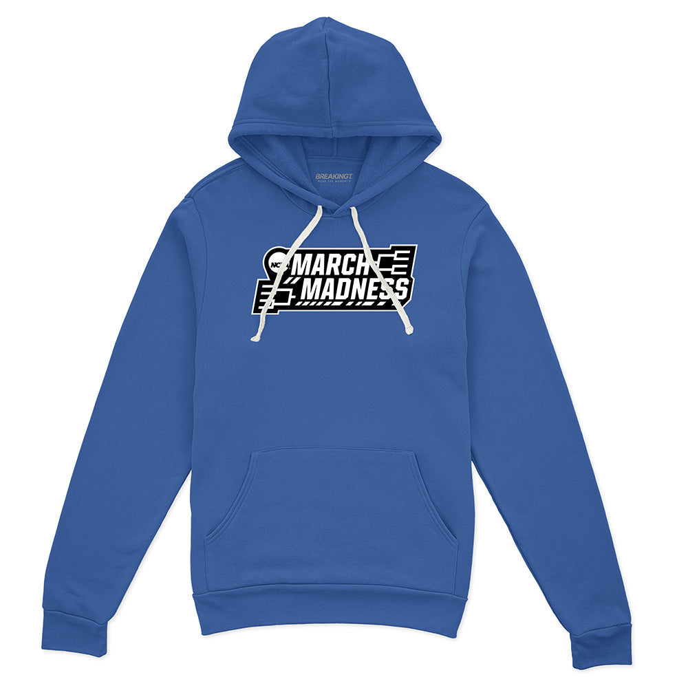 NCAA Single-Color March Madness Logo - Royal hoodie - college basketball fan gear - BreakingT apparel