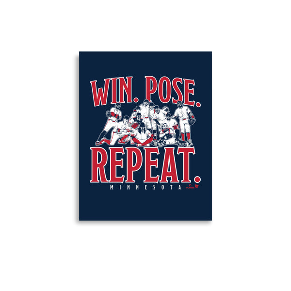 Minnesota Baseball: Win. Pose. Repeat. Art Print