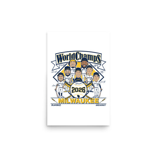 Milwaukee Baseball: 2026 World Champs Caricatures Art Print