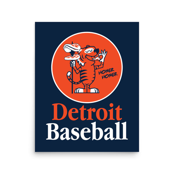 Detroit Baseball Pizza Spear Art Print